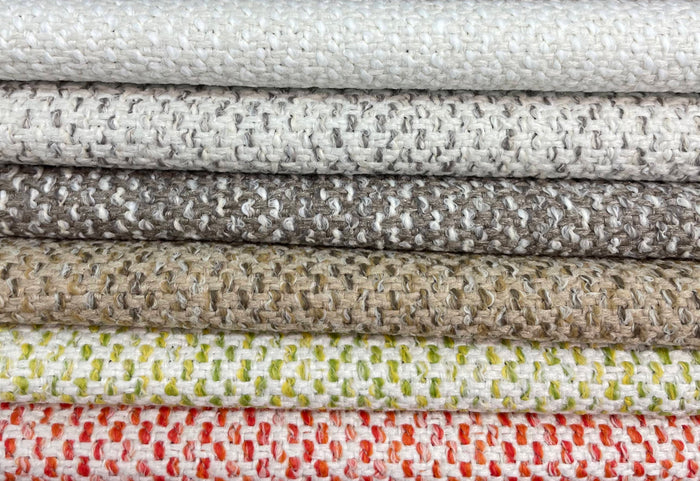 Beckham: Chunky Woven Outdoor Upholstery Fabric by the Yard - Annabel Bleu