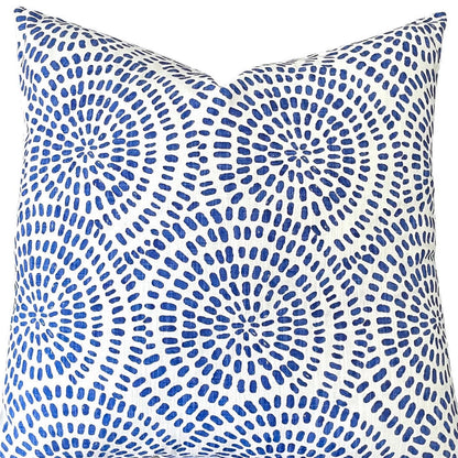 Blue & White Zen Circles Pillow Cover: Available in 10 Sizes - Annabel Bleu