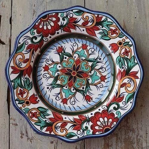 Bohemian Ceramic Display Plate - Artistic Dining Collection