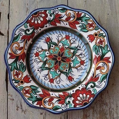 Bohemian Ceramic Display Plate - Artistic Dining Collection
