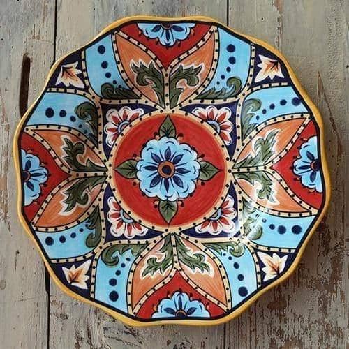 Bohemian Ceramic Display Plate - Artistic Dining Collection