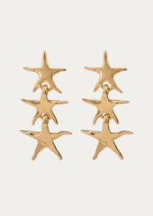 Gold star-shaped earrings on a white background