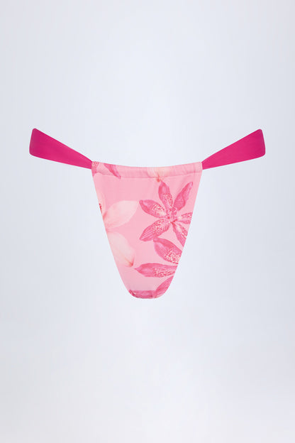 Cheeky Bikini Bottoms in Pink Orchid Print