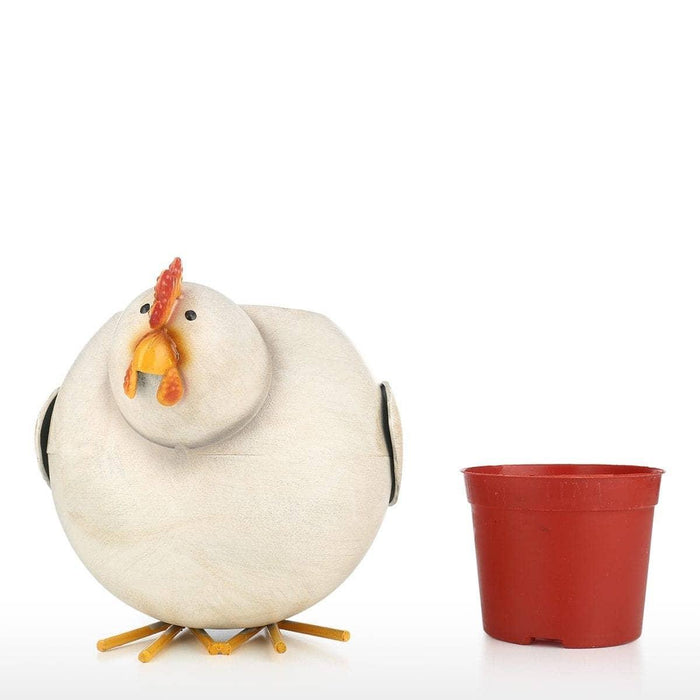 Chicken Garden Planter Flower Pot Decor - Whimsical Touch to Your Garden