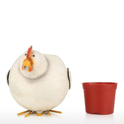 Chicken Garden Planter Flower Pot Decor - Whimsical Touch to Your Garden