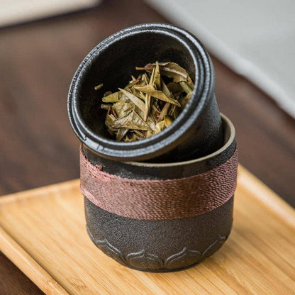 Chinese Portable Kung Fu Tea Cup Trainer Set - Perfect for Traveling Tea Lovers