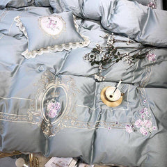 Classical Embroidery Egyptian Cotton King Queen Size Bedding Set - Timeless & Luxurious