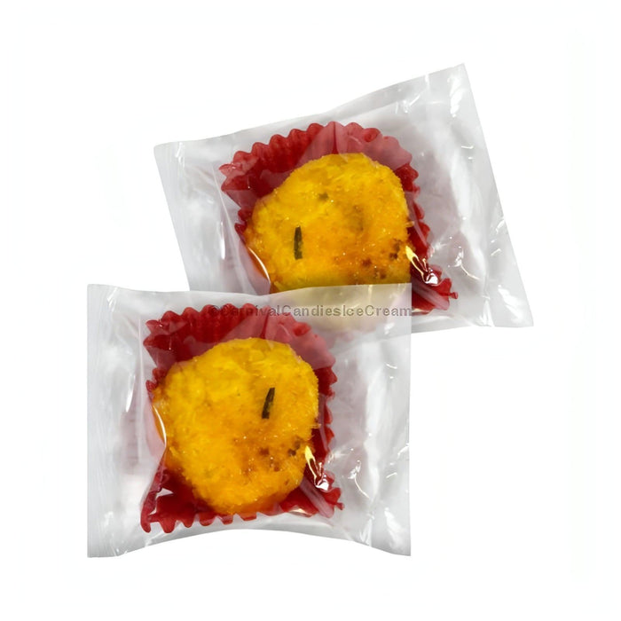 Cocada coconut ball candy in packaging, featuring bite-sized, chewy treats made with fresh coconut, a Mexican candy delight.