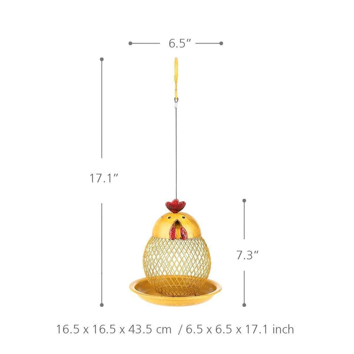 Cock Shaped Wild Bird Outdoor Garden Feeder - Whimsical & Fun Addition to Your Garden
