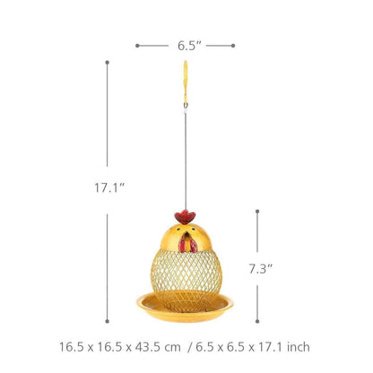 Cock Shaped Wild Bird Outdoor Garden Feeder - Whimsical & Fun Addition to Your Garden