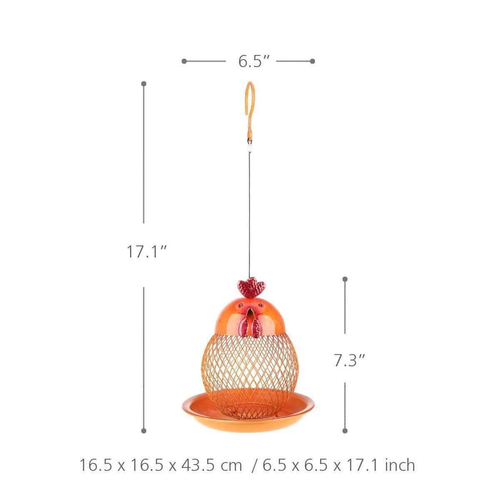 Cock Shaped Wild Bird Outdoor Garden Feeder - Whimsical & Fun Addition to Your Garden