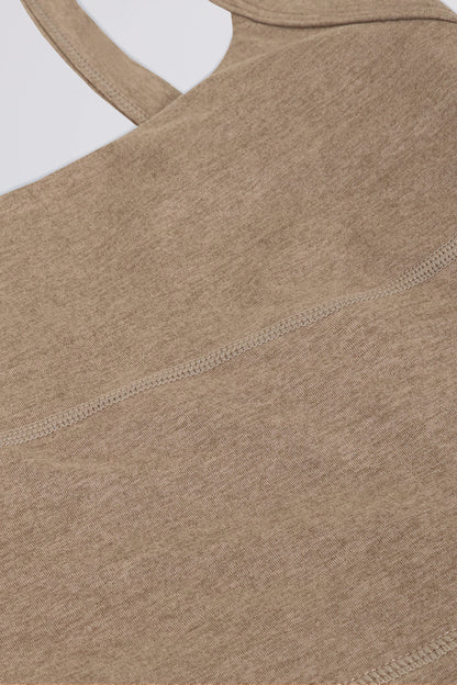 Cropped Tank Top in Mocha Marl