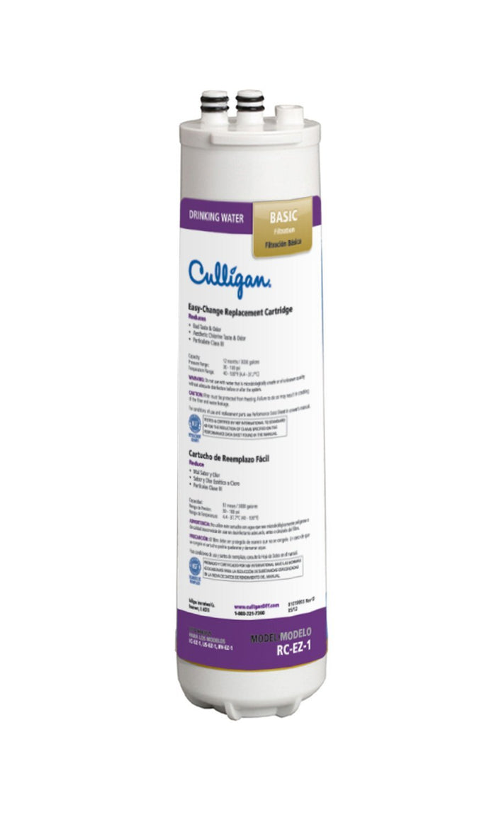 Culligan RC 1 EZ-Change Basic Water Filtration Replacement Cartridge, 3,000 Gallons, Multi