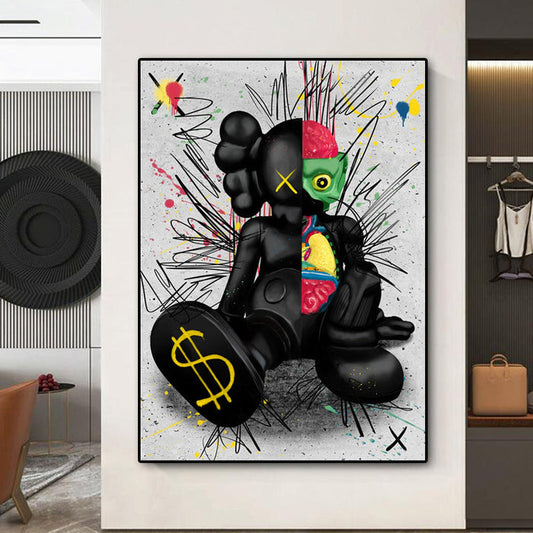 Dark Urban Expression: Black KAWS XX Graffiti