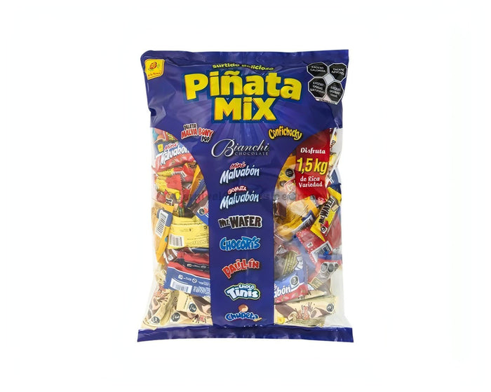 De La Rosa Pinata Mix 3.3 lbs, a bulk Mexican candy mix featuring sweet and sour treats for celebrations.
