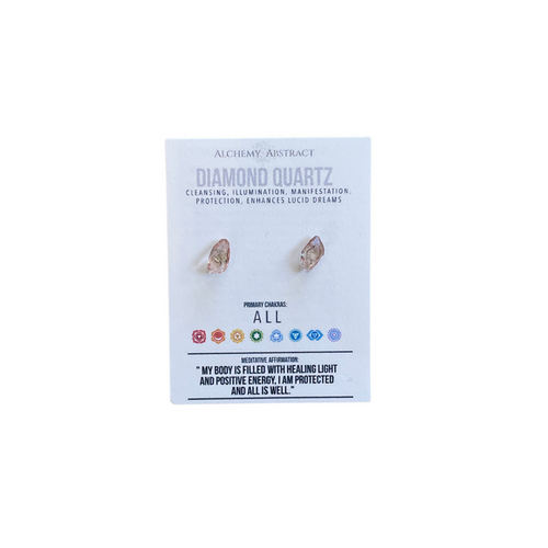 Diamond Quartz Crystal Studs