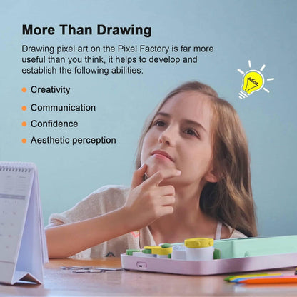 Divoom Pixel Factory Drawing Board - Educational and Creative Pixel Art Tool- Divoom Pixoo LED Digital Display Frame - WIFI App Controlled Pixel Art Decor