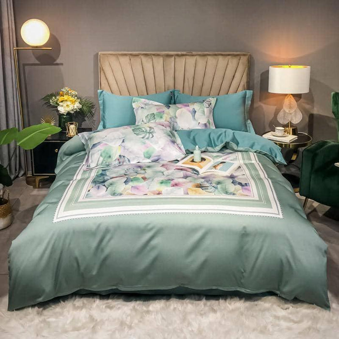 Color 10 / Flat Bed Sheet / Queen size 4Pcs