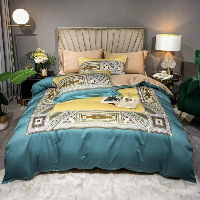 Egyptian Cotton Flower Tree Print Duvet Cover Set - Vibrant and Whimsical Bedding