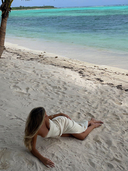 CARMENNE MAXI DRESS IVORY