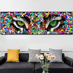 Fierce Gaze: Graffiti Tiger Eyes