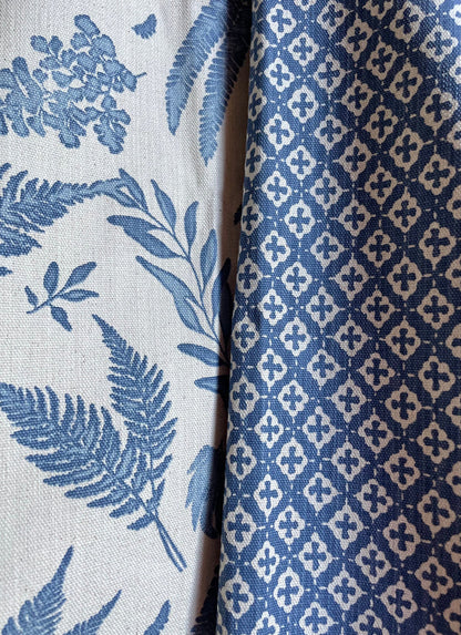 Florentia: Azure Bleu Mix and Match Decorative Pillow Covers / Light Blue Pillow Cover / Block Printed Pillow available in 10 sizes - Annabel Bleu