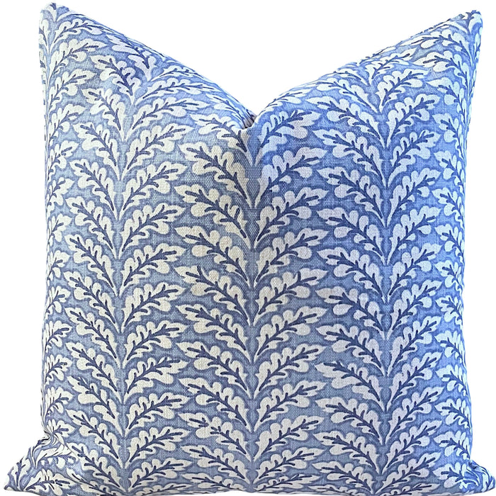 Florentia: Azure Bleu Mix and Match Decorative Pillow Covers / Light Blue Pillow Cover / Block Printed Pillow available in 10 sizes - Annabel Bleu