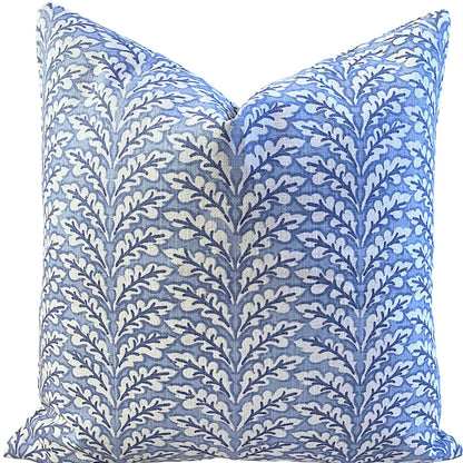 Florentia: Azure Bleu Mix and Match Decorative Pillow Covers / Light Blue Pillow Cover / Block Printed Pillow available in 10 sizes - Annabel Bleu
