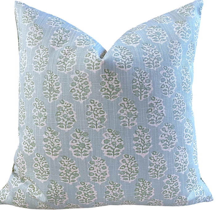 Florentia: Haint Blue Mix and Match Decorative Pillow Covers / Light Blue Green Pillow Cover - Annabel Bleu