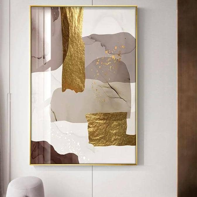 Glamorous Marble Golden Foil Wall: Elegance
