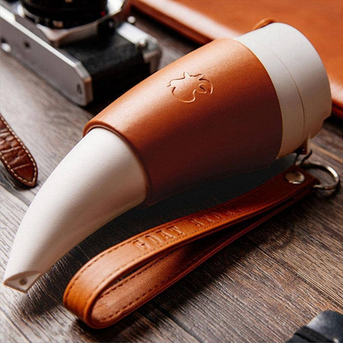 Goat Horn Travel Mug Set - Playful Coffee Accessory
