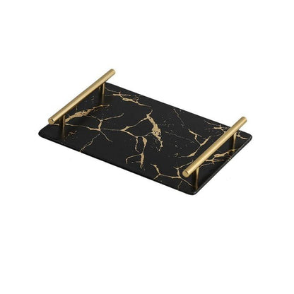 Golden Marble Glazed Tray: Stylish and Versatile Decor
