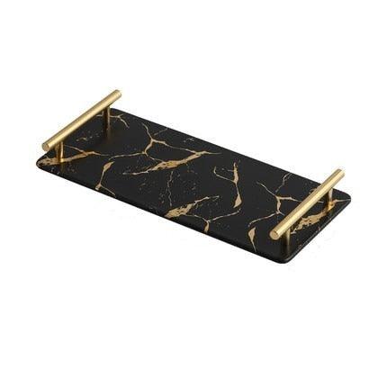 Golden Marble Glazed Tray: Stylish and Versatile Decor