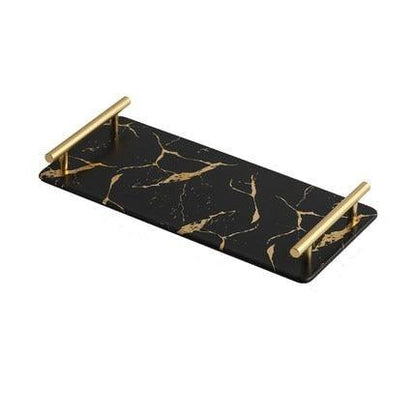 Golden Marble Glazed Tray: Stylish and Versatile Decor