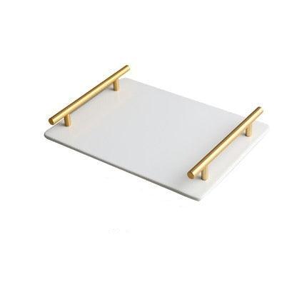 Golden Marble Glazed Tray: Stylish and Versatile Decor