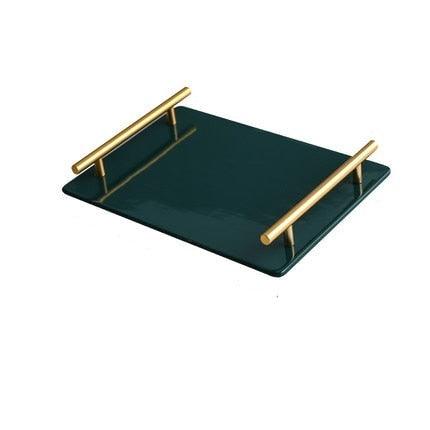 Golden Marble Glazed Tray: Stylish and Versatile Decor