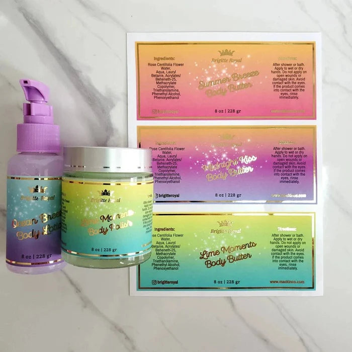 Gradient Gold Foiled Custom Labels - XOXOKristen