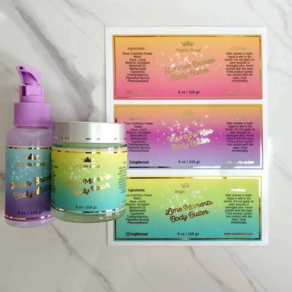 Gradient Gold Foiled Custom Labels - XOXOKristen