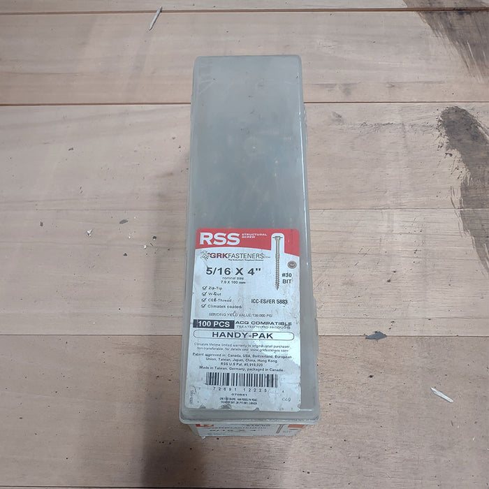 GRK RSS 5/16" x 4"..Handy Pak - 100pc - Advantage Lumber