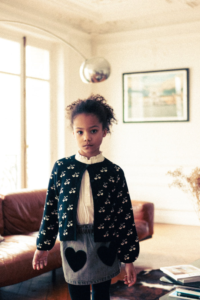 Gulash Cardigan Knitted Wool Black Cream