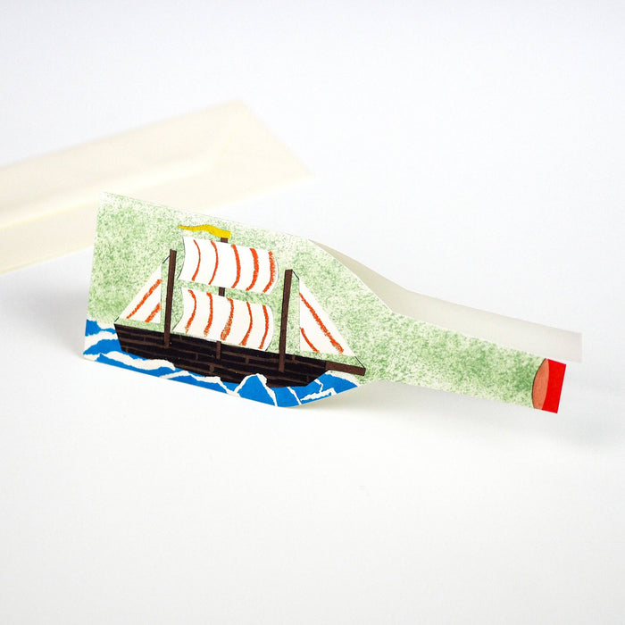 Hadley - Ship in a Bottle nautical card
