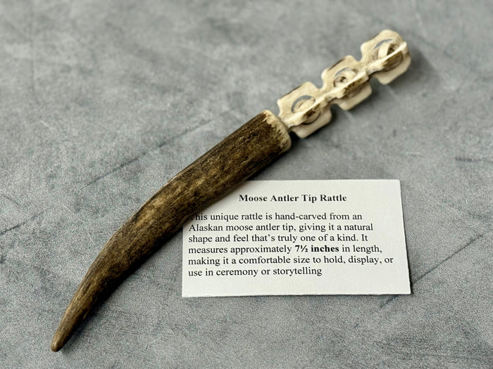 Hand Carved Moose Antler Rattle