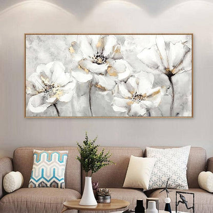 Hand-Painted Spring Flowers Canvas Art: Artistic Wall Poster