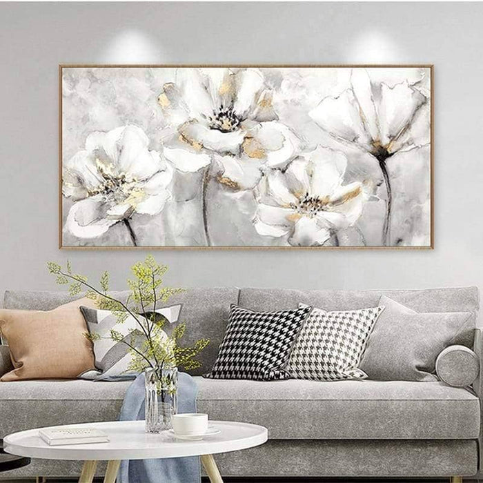 Hand-Painted Spring Flowers Canvas Art: Artistic Wall Poster