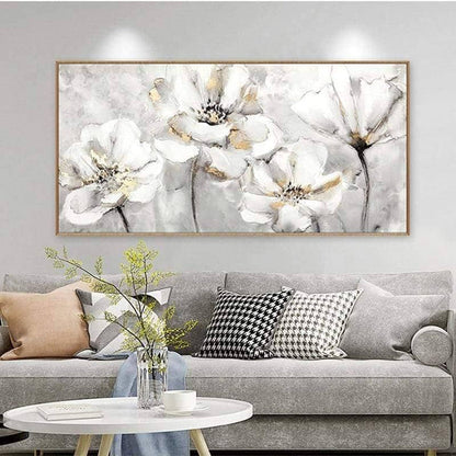 Hand-Painted Spring Flowers Canvas Art: Artistic Wall Poster