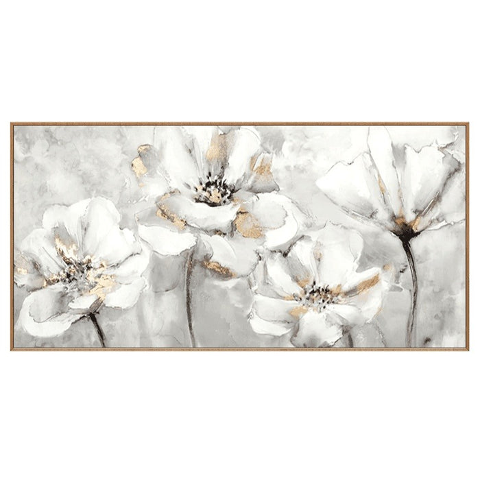 Hand-Painted Spring Flowers Canvas Art: Artistic Wall Poster