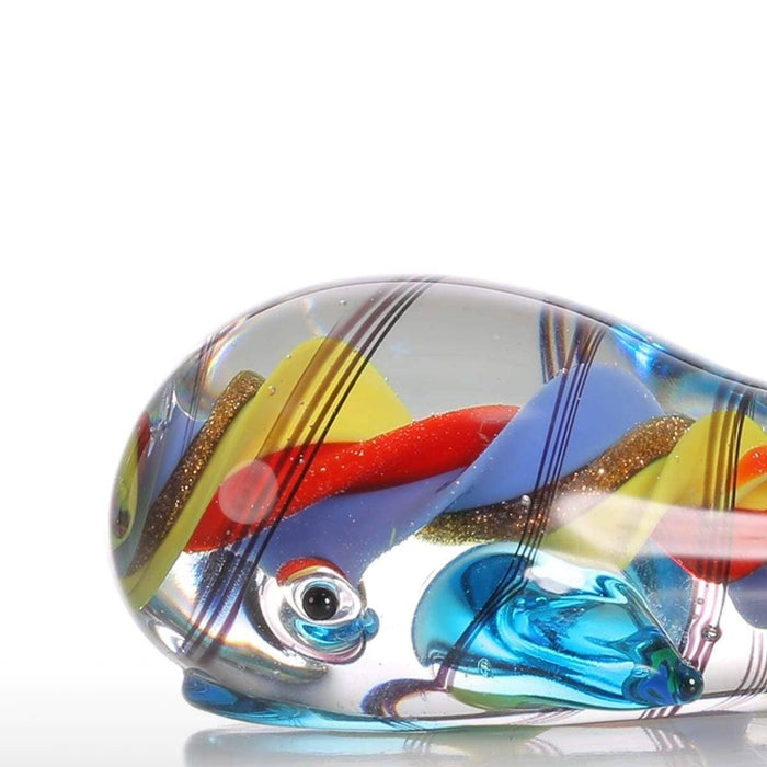 Handblown Glass Whale Figurine - Modern & Stylish Home Decor
