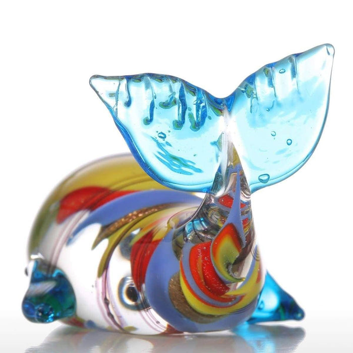 Handblown Glass Whale Figurine - Modern & Stylish Home Decor