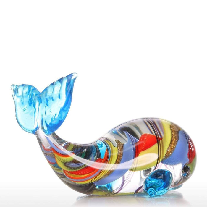 Handblown Glass Whale Figurine - Modern & Stylish Home Decor