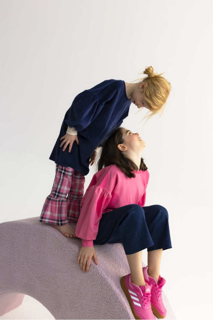 Hearts Puff Sweatshirt Pink